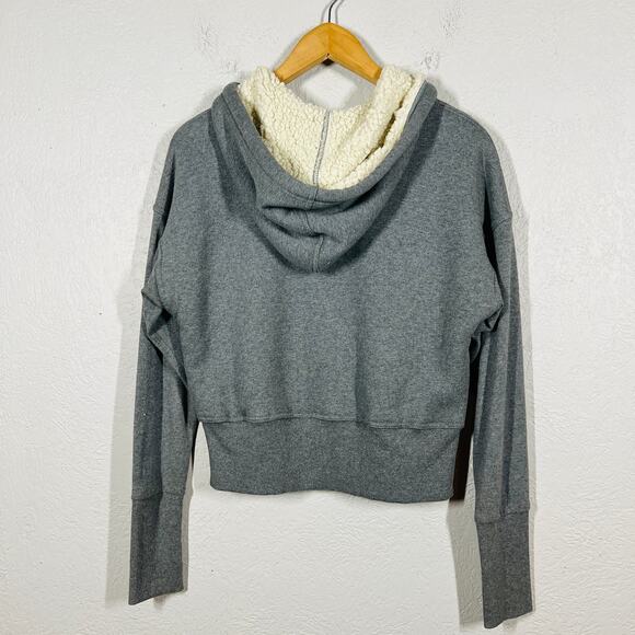 Cabi Fleece Lined Jacket Zip Side Long Sleeve Sweatshirt Full Zip Hoodie Gray S - Picture 5 of 6